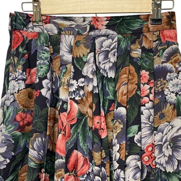 Vintage Floral Skirt XS Midi Full Tea Skirt By St. Michael Made in Germany Visco - Picture 7 of 15